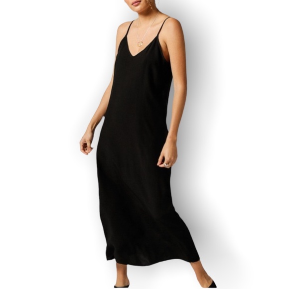 Monrow Dresses & Skirts - Monrow Slip Dress Maxi Back Slit Spaghetti Strap